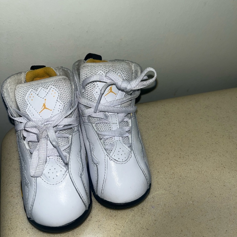 Kids White and Yellow Sneakers